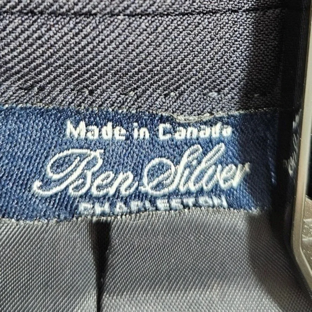 Ben Silver Charleston Mens Sport Coat Blazer 100% Wool Canada Old Money Blue 44T